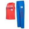 Concepts Sport Women's  Royal, Red Distressed New York Giants Muscle Tank Top And Pants Lounge Set In Royal