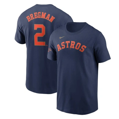 Nike Men's  Alex Bregman Navy Houston Astros 2023 Gold Collection Name And Number T-shirt
