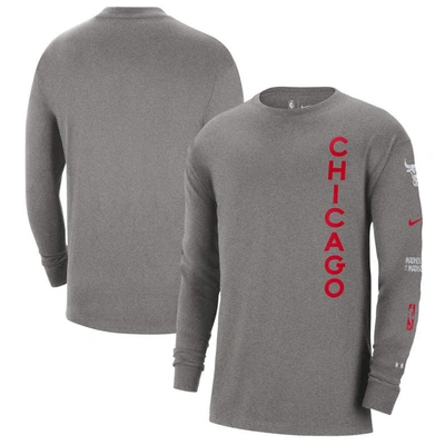 Nike Chicago Bulls 2023/24 City Edition  Men's Nba Max90 Long-sleeve T-shirt In Grey