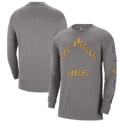 Nike Los Angeles Lakers 2023/24 City Edition  Men's Nba Max90 Long-sleeve T-shirt In Grey