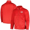 DUNBROOKE DUNBROOKE  HEATHER RED CINCINNATI REDS EXPLORER FULL-ZIP JACKET