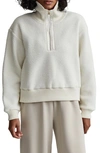 Varley Roselle Recycled Fleece Half-zip Sweater In Egret