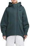 Nike Sportswear Tech Fleece Zip Hoodie In Deep Jungle/ Black