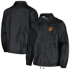 Dunbrooke Men's  Black Baltimore Orioles Coach's Raglan Full-snap Windbreaker Jacket In Black