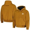 DUNBROOKE DUNBROOKE BROWN NEW YORK YANKEES DAKOTA WORK FULL-ZIP HOODIE JACKET