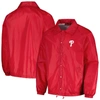 Dunbrooke Men's  Red Philadelphia Phillies Coach's Raglan Full-snap Windbreaker Jacket In Red