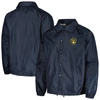 DUNBROOKE DUNBROOKE  NAVY MILWAUKEE BREWERS COACH'S RAGLAN FULL-SNAP WINDBREAKER JACKET