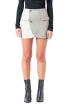 Grey Lab Colorblock Wrap Miniskirt In Grey Multi