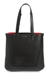 Alexander Mcqueen The Edge Grained-leather Tote Bag In Black