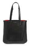 Alexander Mcqueen The Edge Leather Tote Bag In Black