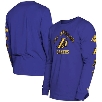 New Era Men's  Purple Los Angeles Lakers 2023/24 City Edition Long Sleeve T-shirt
