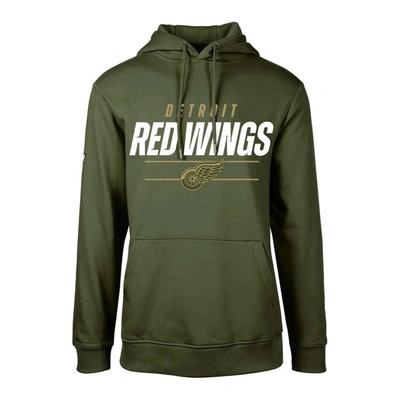 LEVELWEAR YOUTH LEVELWEAR OLIVE DETROIT RED WINGS PODIUM FLEECE PULLOVER HOODIE