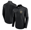 Fanatics Branded Black Vegas Golden Knights Mock Neck Quarter-zip Top In Black
