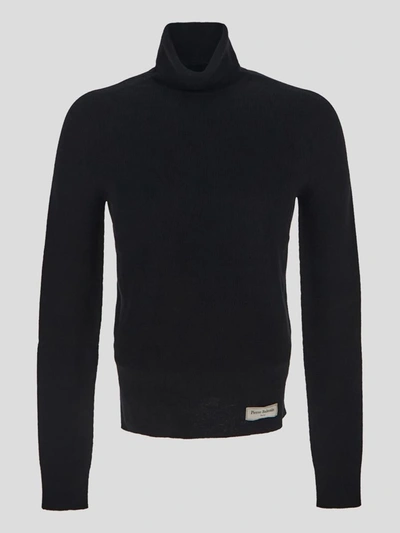 Balmain Turtleneck Knit Pullover In Black