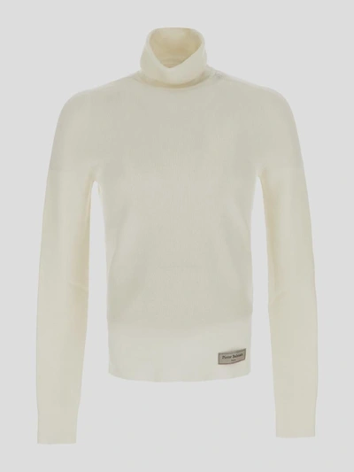 Balmain Turtleneck Knit Pullover In White