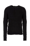 Dolce & Gabbana Grandad Neck Top In Virgin Wool In Black