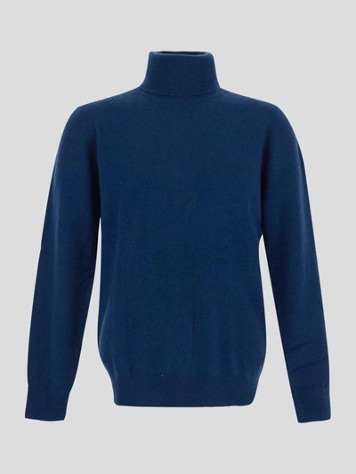 Laneus Knit Turtleneck Sweater In Blue