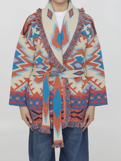 Alanui Oasis Geometric-pattern-print Cardigan In Multicolor