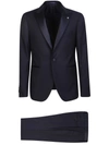 Tagliatore Silk Virgin-wool Blend Suit In Blue