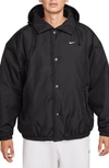 Nike Authentics Logo-embroidered Shell Coach Jacket In Black/ White