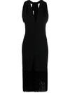 Ferragamo Sleeveless Dress With Fringe In Black