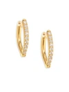 MELISSA KAYE Christina Small Diamond & 18K Yellow Gold Hoop Earrings