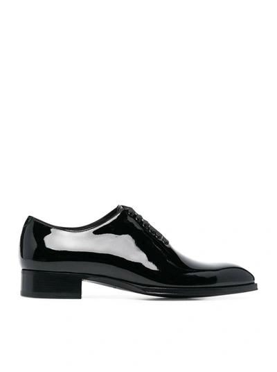 Tom Ford Patent-finish Oxford Shoes In Black