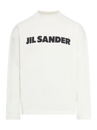 Jil Sander T-shirt Long Sleeve In Nude & Neutrals