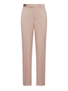 Gucci Mid-rise Wool Tailored Trousers In Pink & Purple
