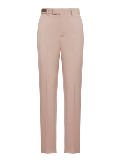 Gucci Mid-rise Wool Tailored Trousers In Pink