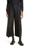 ISSEY MIYAKE THICKER BOUNCE PLEATED WIDE LEG CROP PANTS