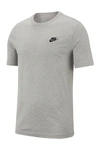 Nike Club Crew Neck T-shirt In D Grey Heather/black