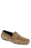 To Boot New York Men's Mitchum Suede Penny Loafer Drivers In Taupe (nrf 235)
