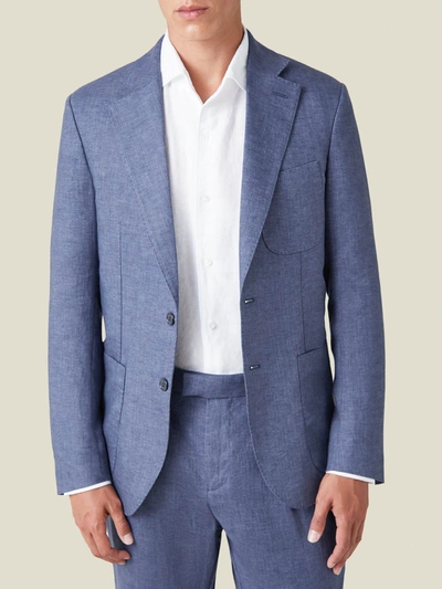 Luca Faloni Azure Linen Suit In Light Blue