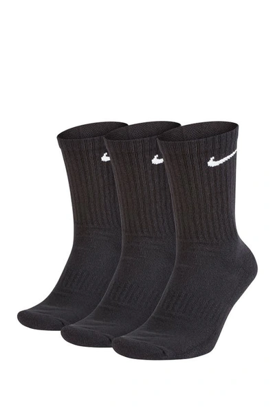Nike Everyday Cushioned Training Crew Socks In 010 Black/white