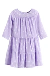 AVA & YELLY KIDS' STAR LONG SLEEVE TIERED PARTY DRESS