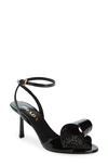 PRADA PRADA CRYSTAL DETAIL PATENT LEATHER SANDAL