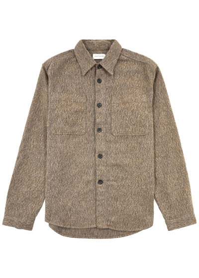 Oliver Spencer Treviscoe Bouclé Cotton Shirt In Brown