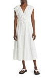 RAILS LUCIA TIERED COTTON BLEND MIDI DRESS