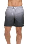 Shop Calvin Klein Core Volley Gradient Stripe Swim Trunks In Black