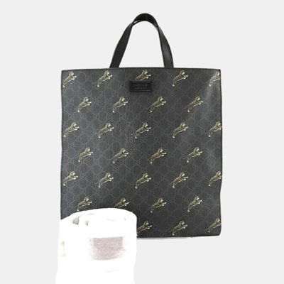 Pre-owned Gucci Grey Gg Supreme Canvas Tote Bag
