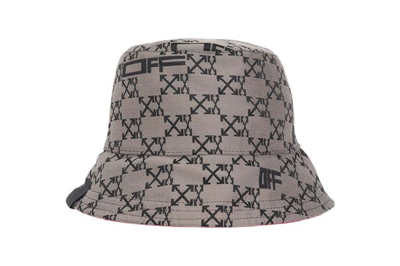 Pre-owned Off-white Monogram Reversible Bucket Hat Brown/fuchsia