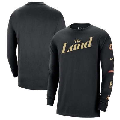 NIKE NIKE BLACK CLEVELAND CAVALIERS 2023/24 CITY EDITION MAX90 EXPRESSIVE LONG SLEEVE T-SHIRT