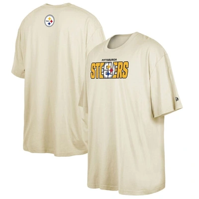 New Era Men's  Cream Pittsburgh Steelers 2023 Nfl Draft Big And Tall T-shirt