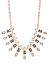 NORDSTROM CRYSTAL & IMITATION PEARL FRONTAL NECKLACE