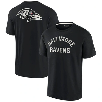 Fanatics Signature Unisex  Black Baltimore Ravens Super Soft Short Sleeve T-shirt