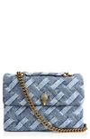 Kurt Geiger Kensington Medium Soft Crossbody In Denim