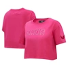 Pro Standard Washington Capitals Triple Pink Cropped Boxy T-shirt In Pink