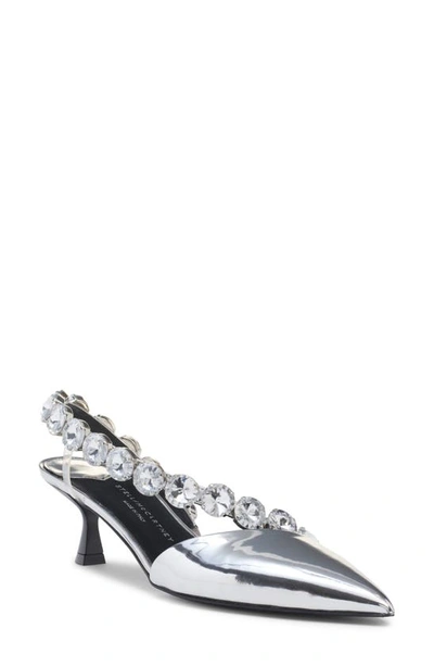 Stella Mccartney 50mm Stella Iconic Faux Leather Pumps In Silver