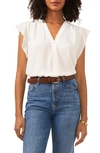 Vince Camuto Flutter Sleeve Top In New Ivory